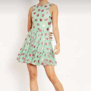 Blackmilk strawberries mint bow back dress
